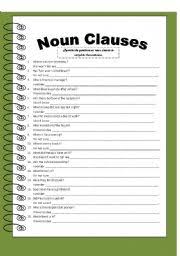 A noun or pronoun functions as the sentence subject when it is paired with a verb functioning as the sentence predicate. Noun Clause Worksheet Noun Clauses