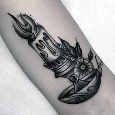 Black And Grey Forearm Tattoo Ideas Black And Grey Traditional Candle Forearm Tattoo Designs For Guys Candle Tattoo Design Candle Tattoo Traditional Candle Tattoo