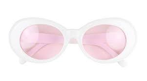 White Clout Goggles Pink Lenses Kurt Cobain Glasses Clout Glasses Pink Glasses Pink Cool Photos Retro Pop