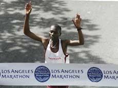 Mogaka races from Kenya to L.A. to win marathon