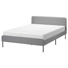 Slattum Cadre De Lit Matelasse Knisa Gris Clair 140x200 Cm Ikea Cadre De Lit Tete De Lit Rembourree Structure De Lit