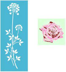 Giant Rose Or Tall Flower Flower Stencil Flower Drawing Stencil Patterns
