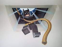 Batman Mural In Lego Themed Kid S Room Lego Room Batman Room Kids Room Wall Murals