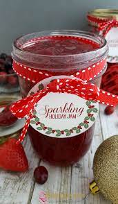 Sparkling Strawberry And Cranberry Christmas Holiday Jam Recipe Christmas Jam Homemade Jam Jelly Recipes