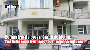 Agenția națională pentru protecția mediului (anpm) este instituția de specialitate a administrației publice centrale cu competențe în implementarea politicilor și legislației din domeniul protecției mediului. Comunicat De PresÄƒ Garda De Mediu Toate Bune È™i Frumoase SÄƒ Fie Pace In Lume