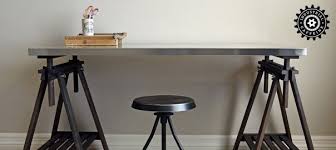 Ikea Table Project 2 Ikea Finnvard Trestle With Shelf In Beech At 30 Each 1 Ikea Sanfrid Stainless S Diy Table Kitchen Bar Table Restoration Hardware Style