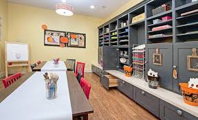Sewing supplies fit neatly behind cabinet doors, and paper tools tuck away securely into a drawer space keeping everything organized. Art And Craft Ideas For Kids Room Novocom Top