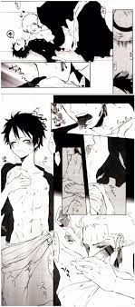 blowjob blush dark hair earrings gay gay sex male male only  monkey d luffy nipple play nipple suck nipples one piece romantic sex  roronoa zoro twink yaoi 