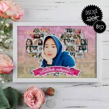 Jual Desain Foto Mozaik Cetak Bingkai Unik Murah Kado Ultah Wisuda Dll Putih Kota Bandung Giftbandung Tokopedia