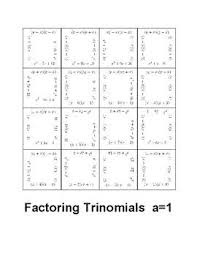 Factoring Trinomials A 1 Fun Puzzle Activity Math Math Lessons Secondary Math Learning Resources