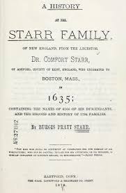 A History Of The Starr Family Of New England F Ancestor Starr Ashford