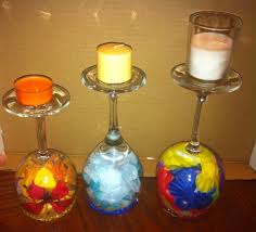 Made with seashells, sand, pearl beads, and mosaic gems. Making Wine Glass Candle Holders Thriftyfun