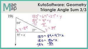 These exterior angles have more specific characteristics. Kutasoftware Geometry Triangle Angle Sum Part 3 Youtube