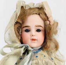 Reproduction Bru Jne 10 By Lynda & Alan Marx. 14 1/2" Bisque Socket Head  Doll With Mohair Wig,