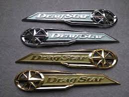 Classic Chrome Dragstar Gas Tank Badge Emblem Drag Star Decal Stickers For Yamaha Vstar Xvs Xv 400 650 Silver Gold Drag Star Star Decals Gas Tanks