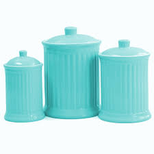 Spices, herbs, bits of those candy sprinkles kids love. Omniware Simsbury 3 Piece Turquoise Ceramic Canister Set