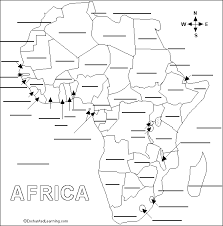 Crop a region, add/remove features, change shape, different projections, adjust colors, even add your locations! Label African Countries Printout Enchantedlearning Com