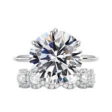 Emerald diamond eternity wedding band 10 carats white gold 14k. 10 Carat Round Moissanite Classic Solitaire 4mm Diamond Halo Eternity Band Raven Fine Jewelers