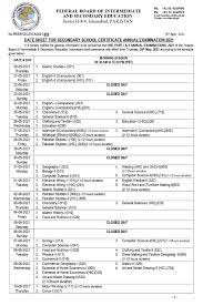Final result (sbc to general) for the post of. Fbise Federal Board Ssc Date Sheet 2021 Employeesportal