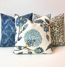 Modern Gray Teal Blue And Yellow Floral Decorative Pillow Etsy Floral Decor Pillows Decorative Pillows Large Decorative Pillows