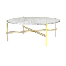 Ts Table Xl Pieds Laiton Plateau Marbre Gubi Marbre Blanc Table Basse Design Idee Salle A Manger