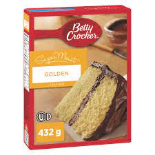 Mashed bananas, betty crocker cake mix, eggs, oil homemade white cake mix (subtitute 18.25oz betty crocker box) genius kitchen all purpose flour, powdered milk, baking soda, baking powder and 2 more homemade yellow cake mix (subtitute 18.25oz betty crocker box) food.com Betty Crocker Supermoist Golden Cake Mix Walmart Canada