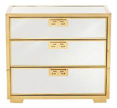 Shop for 3 drawer mirrored nightstand online at target. Bernhardt Soho Luxe 3 Drawer Mirror Nightstand In Polished Brass 368 229
