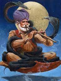 Snake Art Snake Charmer Painting Snake Charmer Fine Art Print Character Art Snake Art Snake Charmer