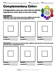Complementary Color Worksheet Is Designed To Help Students Identify And Paint Colors And Their Compleme Art Lessons Middle School Art Worksheets Art Curriculum