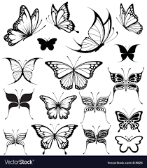 Set Of Butterflies Silhouettes Isolated On White Background Very Easy To Edit Individual Butterfly Tattoo Designs Small Butterfly Tattoo Tiny Butterfly Tattoo