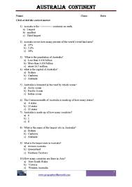 Australia Continent Printable Worksheet Pdf0001 Kindergarten Worksheets Geography Worksheets Continents And Oceans