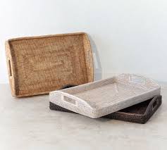 Our rattan collection exudes a casual and warm appearance with a contemporary feel. Tava Handwoven Rattan Rectangular Serving Tray Pottery Barn