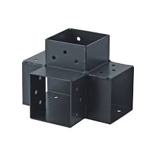 Support poteau platine 7cm x 7cm noir mermier. Connecteur 4d Poteau 7x7cm Angle 90 Bricomarche