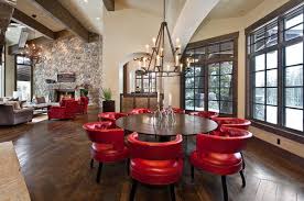Beige leather chair *see offer details. Be Confident With Color How To Integrate Red Chairs In The Dining Room