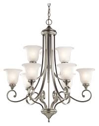 Kichler 43159ni Monroe Large Traditional 2 Tier 9 Light Chandelier Brushed Nickel Kic 43159ni