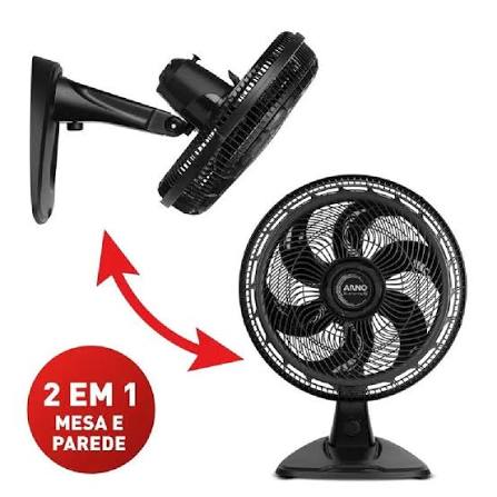 VENTILADOR ARNO MESA/PAREDE 40CM 127V X-TREME 6 PAS VE60 PRETO VE2400B3 - 2720017911