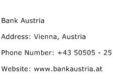 Bank austria private banking is among austria's largest private banking units, offering a regional presence and the security of austria's largest banking group. Bank Austria Address Contact Number Of Bank Austria