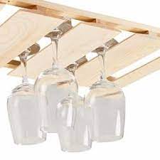 The narrow slots widen to secure the base of the glass for safe storage. Juvale Wooden Wine Glass Rack Stemware Rack Hanging Wood Wine Glass Holder Under Cabinet Wine Glass Rack For Kitchen Dining Room Bar And Restaurants Prices Shop Deals Online Pricecheck
