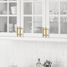 The stainless steel bar pull also, the quick installation of this cabinet pull makes for an easy method of remodeling your kitchen. Euro T Bar Cabinet Handles Brushed Brass Finish Kitchen Hardware Drawe Probrico