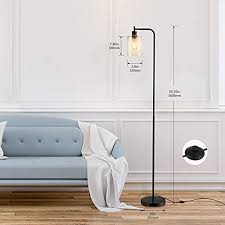 Numerous windows fill the living room with natural light while a fireplace makes a beautiful focal point. Black Industrial Floor Lamp With Hanging Glass Lamp Shade For Living Room Bedroom Vintage Standing Lamp Farmhouse Style Light With Warm Bulb Pricepulse