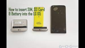 How to insert SIM , SD Card & Battery into the LG G5 - YouTube