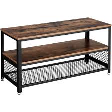 Vasagle Industrial Tv Cabinet Tv Stand Console Small Coffee Table With Metal Frame Wood Grain For Living Room Bedroom Rustic Brown By Songmics Ltv40bx