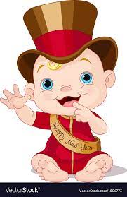 New Year Baby Royalty Free Vector Image Vectorstock