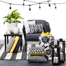 Black And White Patio Floor Target Black And White Patio Accessories With Pops Of Juicy Color Is A Style Made Easy With The Moder Modern Outdoor Decor Patio Accessories Outdoor Rugs Patio