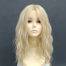 Light Grey Human Hair Blend Long Full Heat OK Wavy Everyday Wig Feathered  Sides Bangs Layers Cancer/alopecia/cosplay