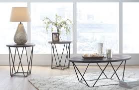 Realyn White Brown Round End Table Ashleyexpress T743 6 Google Shopping In 2020 Coffee Table 3 Piece Coffee Table Set Coffee Table Setting