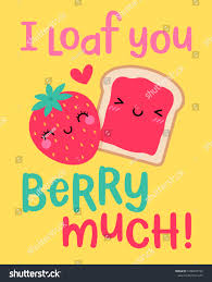 Cute Bread Strawberry Illustration Pun Quote Stock Vector Royalty Free 1638925192