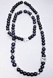 Black Bead Necklace Mens Men S Silver Skull Beaded Necklace Men S Silver Cross Black Agate Beaded Necklace Men S Gemstone Necklace Men S Symbolic Necklace Men Necklace Beaded Necklace Silver Man