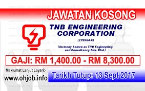 Iklan jawatan kerja kosong : Jawatan Kosong Tnb Engineering Corporation 13 September 2017 Jawatan Kosong Kerajaan Swasta Terkini Malaysia 2021 2022