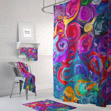 Boho Hippie Shower Curtain Etsy In 2020 Funky Shower Curtains Fabric Shower Curtains Abstract Shower Curtain